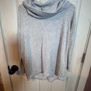 Lou & Grey Light Gray Cowl Neck Sweater